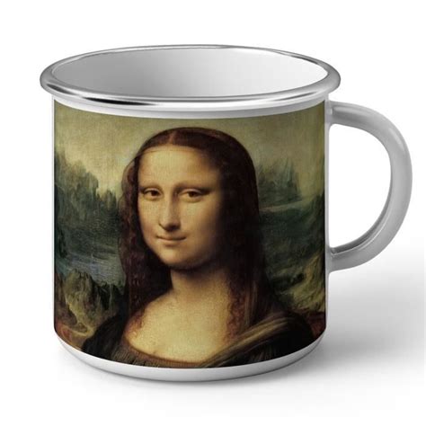 Mug en Métal Emaillé La Joconde Leonard De Vinci Peinture Chef D oeuvre