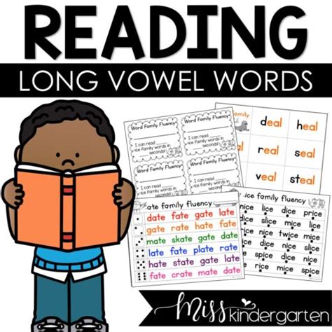 Reading Fluency Practice Roll And Read Long Vowel Word Families Miss