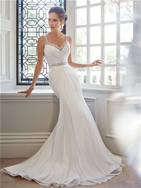 Trumpet Mermaid Sweetheart Neckline Low Back Chiffon Crystal Wedding