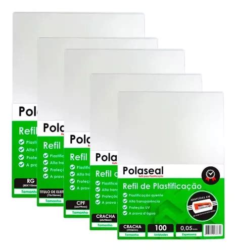 Kit 500 Plásticos Polaseal Para Plastificação 0 05mm 125mic