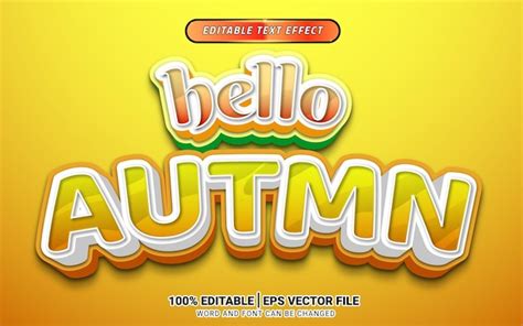 Premium Vector Hello Autumn Season D Vector Text Effect Design