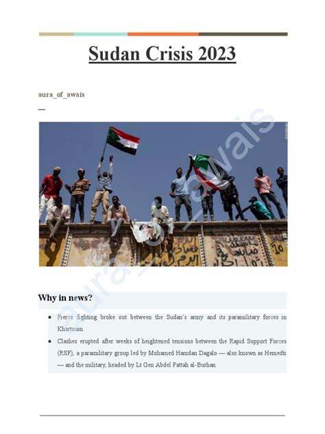 Sudan Crisis 2023 | PDF | Sudan | International Relations