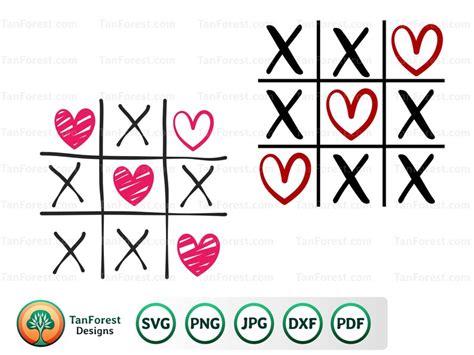 Tic Tac Toe Svg Valentine Svg Bundle Valentines Game Svg Etsy