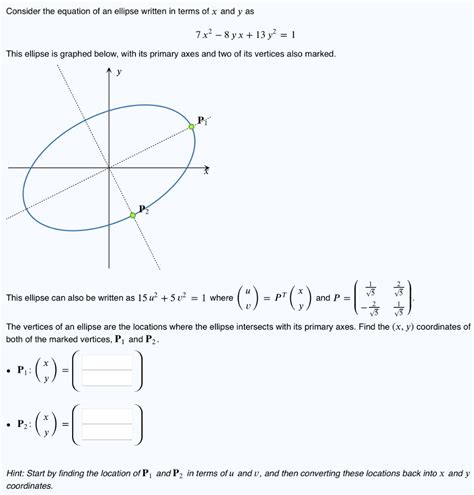 Solved Consider The Equation Of An Ellipse Written In Terms