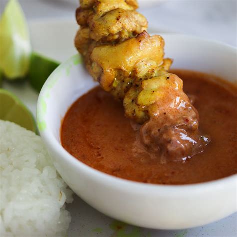 Chicken Satay Air Fryer with Peanut Sauce