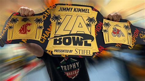 Jimmy Kimmel Bowl trophy is a wrestling belt with ties to Fresno. Meet ...