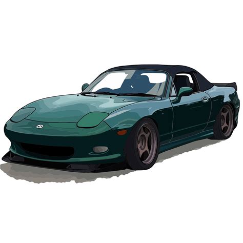 4pk Mazda Miata Clip Art Mx 5 Vector Car Culture Graphics Digital