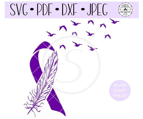 Pancreatic Cancer Awareness Ribbon SVG Digital Cut File Etsy