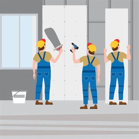 Drywall Installation Illustrations Royalty Free Vector Graphics And Clip