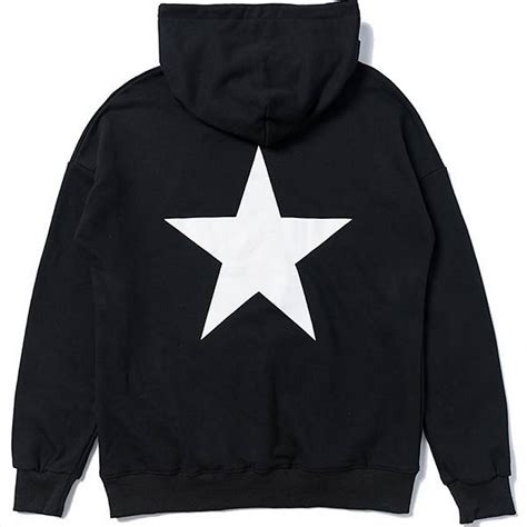 Essentials Star Hoodie Black