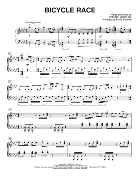 Bicycle Race Classical Version Arr Phillip Keveren By Queen