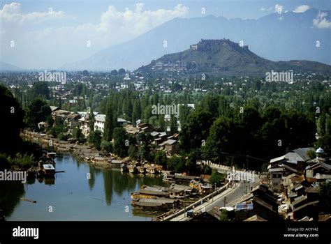 Kashmir, India - View of Srinagar city and houseboats on the banks of Lake Dal Stock Photo - Alamy