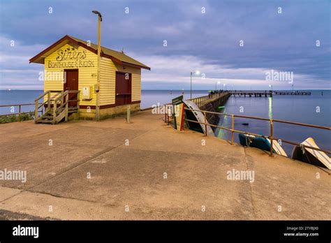 A Wooden Kiosk At The End Of A Coastal Jetty At St Leonards On The