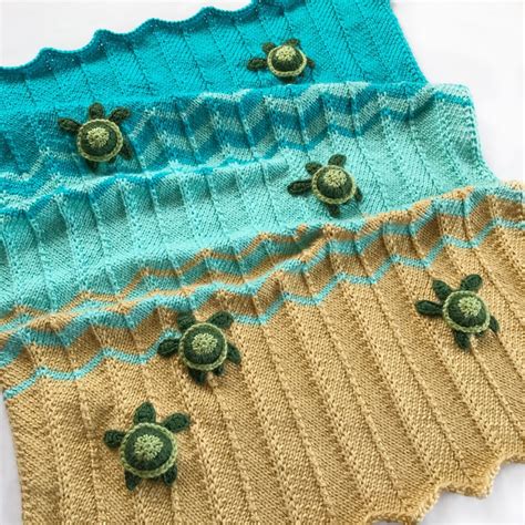 Sea Turtle Blanket Knit Sea Turtle Blanket Pattern Sea Etsy