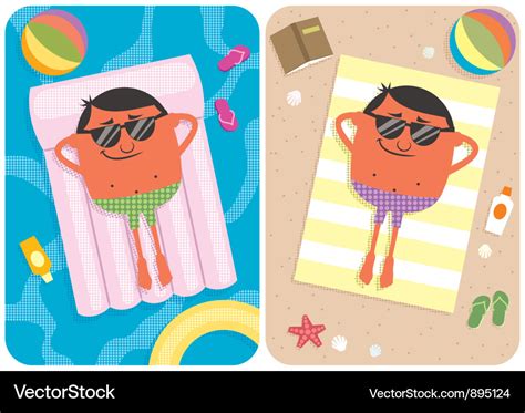 Sommerurlaub Lizenzfreies Vektorbild Vectorstock