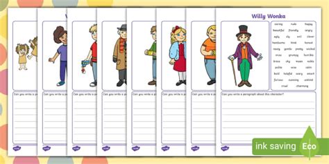 Character Description Writing Frame To Support Teaching On Charlie And The