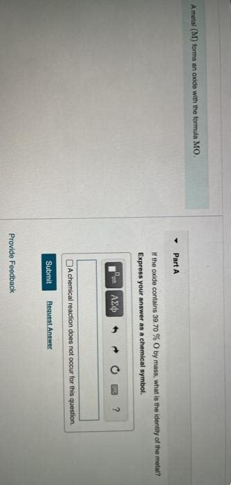 Solved A Metal M Forms An Oxide With The Formula Mo Part Chegg