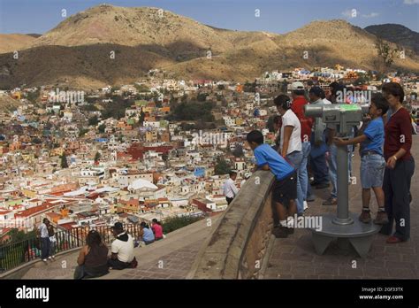 Guanajuato, Mexico- View over the historic town of Guanajuato, Province ...