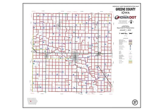 Greene County, Iowa Map by Iowa Department of Transportation | Avenza Maps