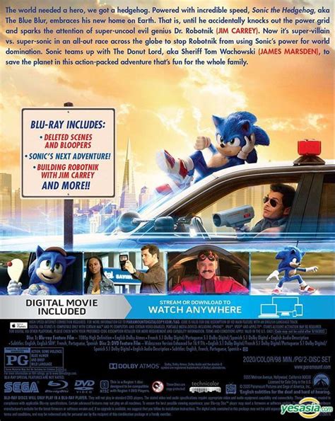 YESASIA Sonic The Hedgehog 2020 Blu Ray DVD Digital US