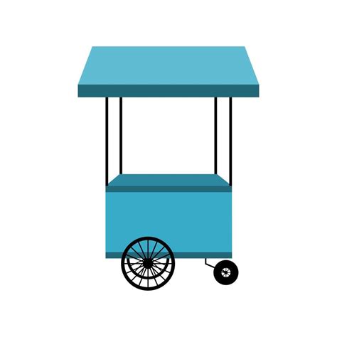 Street Food Cart With Awning Vector Illustration 7581479 Vector Art