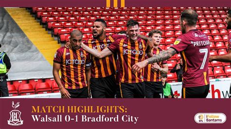 Match Highlights Walsall 0 1 Bradford City Youtube