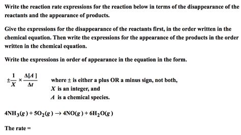 Solved Write The Reaction Rate Expressions For The Reaction Chegg