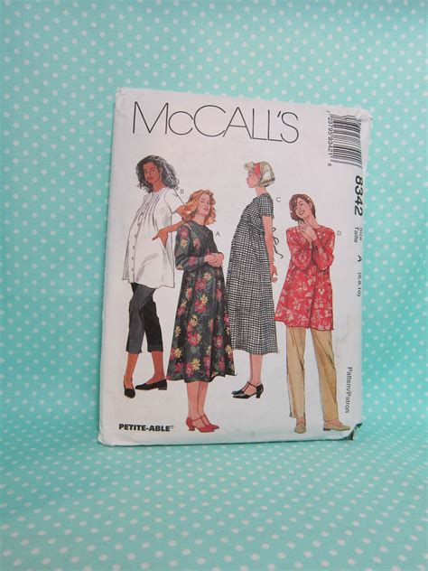 Vintage Maternity Pattern Mccall S 8342 Dress Top Etsy