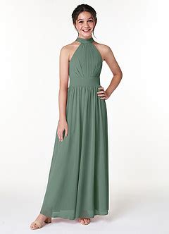 Eucalyptus Azazie Iman JBD Junior Bridesmaid Dresses Azazie