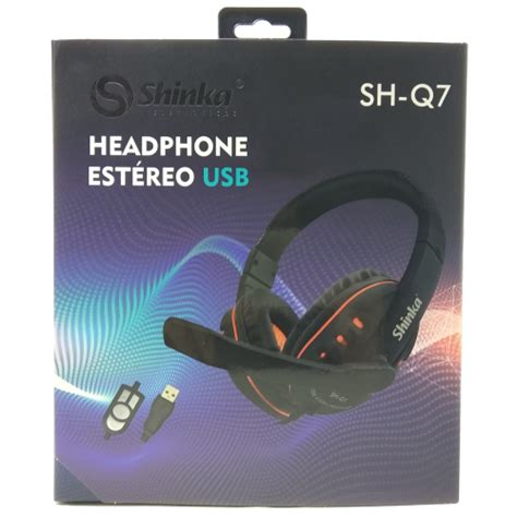 Headphone Microfone Usb SH Q7 Preto Shinka Canoas RS