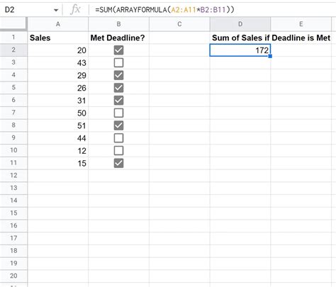 Google Sheets Comment additionner si la case est cochée Statorials