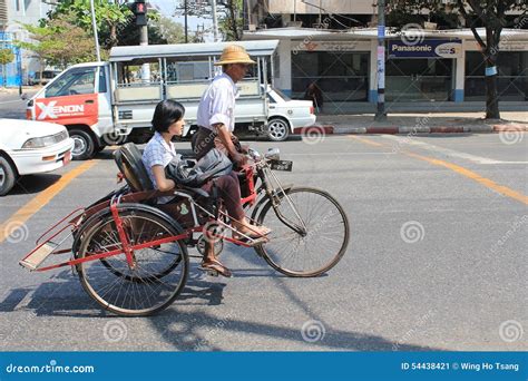 Yangon Street view editorial photo. Image of buddhism - 54438421