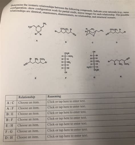 Solved Determine The Isomeric Relationships Between The Chegg