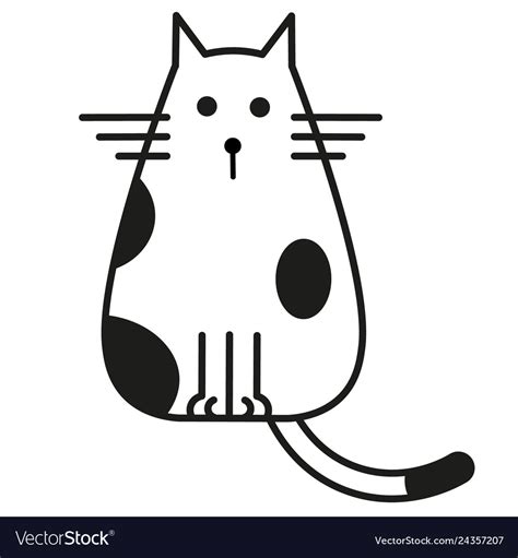 Cat black and white line art Royalty Free Vector Image