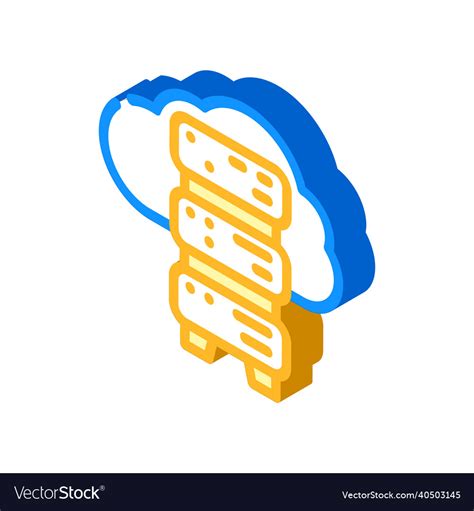 Saas Software And Data Center Isometric Icon Vector Image