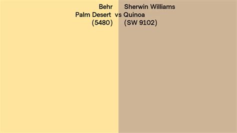 Behr Palm Desert 5480 Vs Sherwin Williams Quinoa Sw 9102 Side By