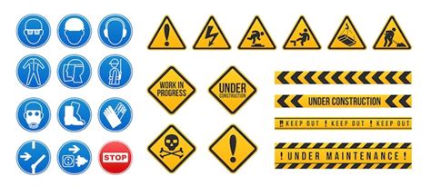 Free Vector | Realistic set of under construction tapes and warning ...