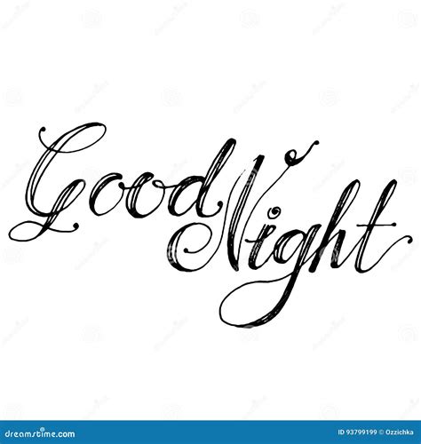 Hand Drawn Vector Lettering Phrase Good Night By Hand Isolated Vector