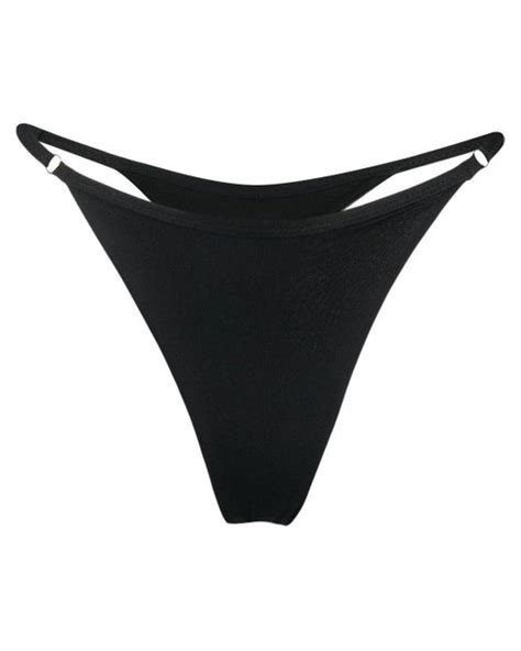 Matine High Waisted Thong Bikini Bottom In Black Lyst