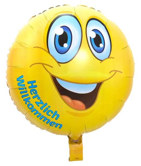 Folienballon Smiley Herzlich Willkommen Herzlich Smiley Herzlich