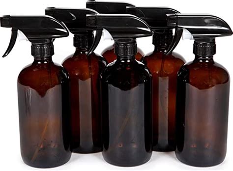 Vivaplex Large Oz Empty Amber Glass Spray Bottles With Black