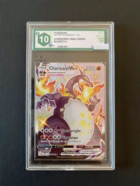 POKEMON CHARIZARD VMAX SHINY Sv107 Sv122 Destino Splendente Graad 10