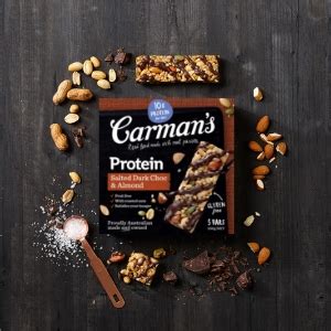 Carman S Gourmet Protein Bar Salted Dark Choc Almond 5 Pack 200g