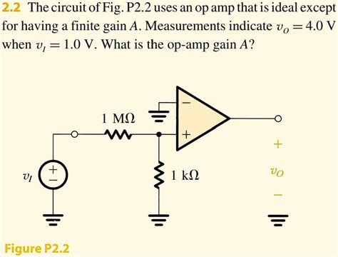 22 The Circuit Of Fig P22 Uses An Op Amp That Is Ideal Except For Having A Finite Gain A