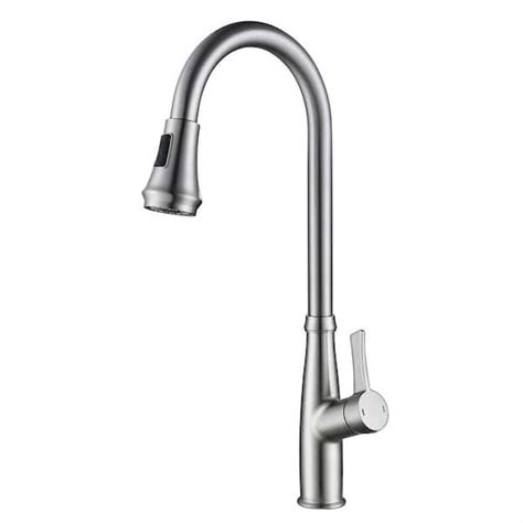 Flg Single Handle Pull Down Sprayer Kitchen Faucet With Advanced Spray Brass Single Hole Sink