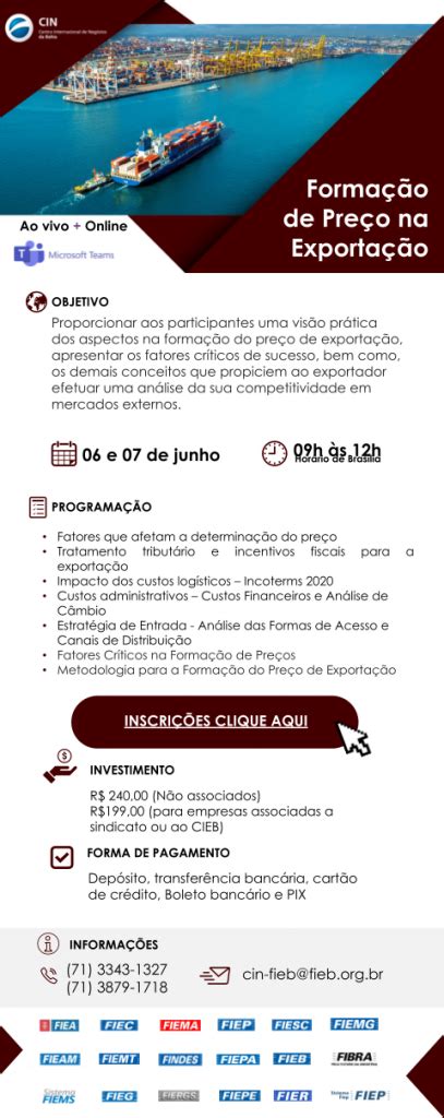 Capacitação em Formação de Preço para Exportação FIEB