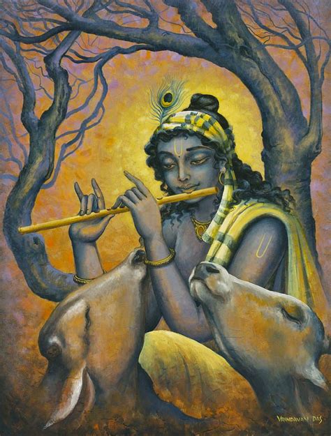 Govinda Krishna Protector Of Cows By Vrindavan Das Krishna Painting