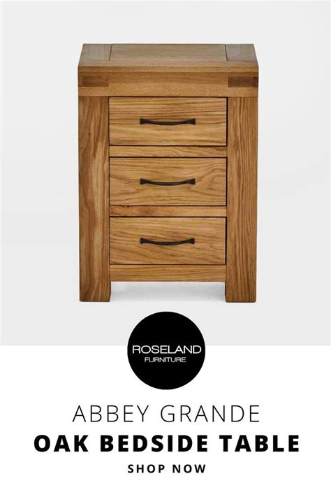 Rustic Abbey Grande Oak Bedside Table Cabinet With 3 Drawers Home