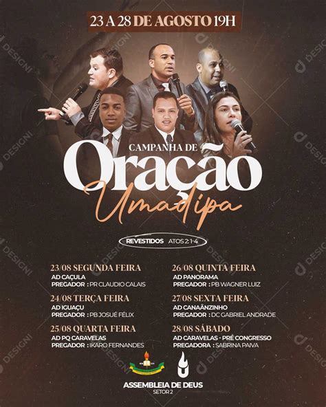 Campanha De Oração Umadipa Social Media PSD Editável download Designi