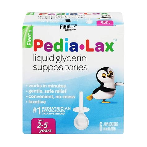 Pedia Lax Laxative Liquid Glycerin Suppositories For Kids Help To